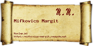 Mifkovics Margit névjegykártya