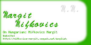 margit mifkovics business card